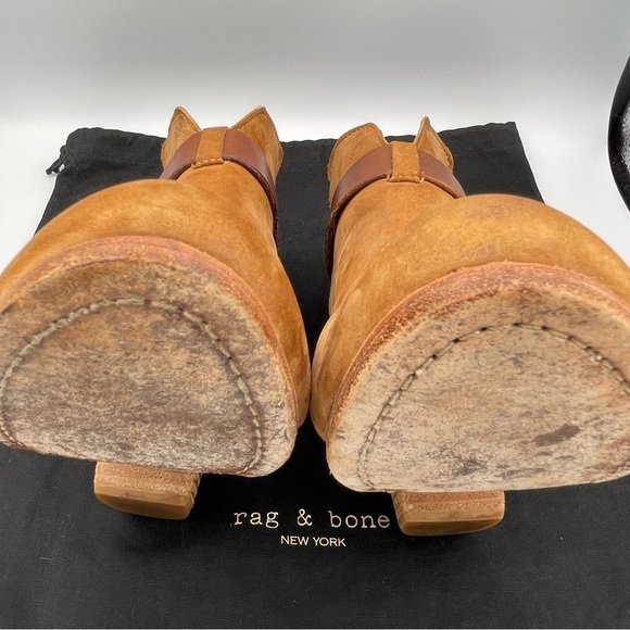 RAG & BONE | Nubuck Camel Suede Ankle ‘Harrow Bootie’ | US 9 / EU 39 - Picture 13 of 15